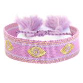 Gewebtes Armband schutz vor bösem Blick lila